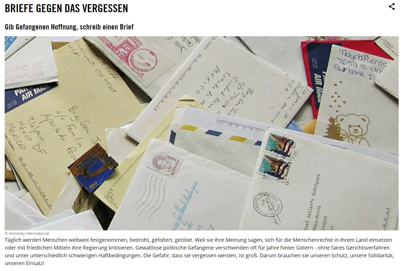Briefmarathon Amnesty 2023