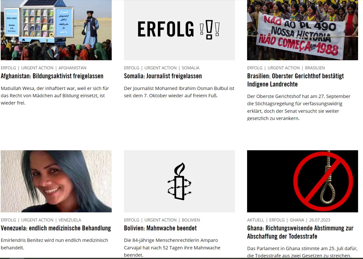 Briefmarathon Amnesty 2023