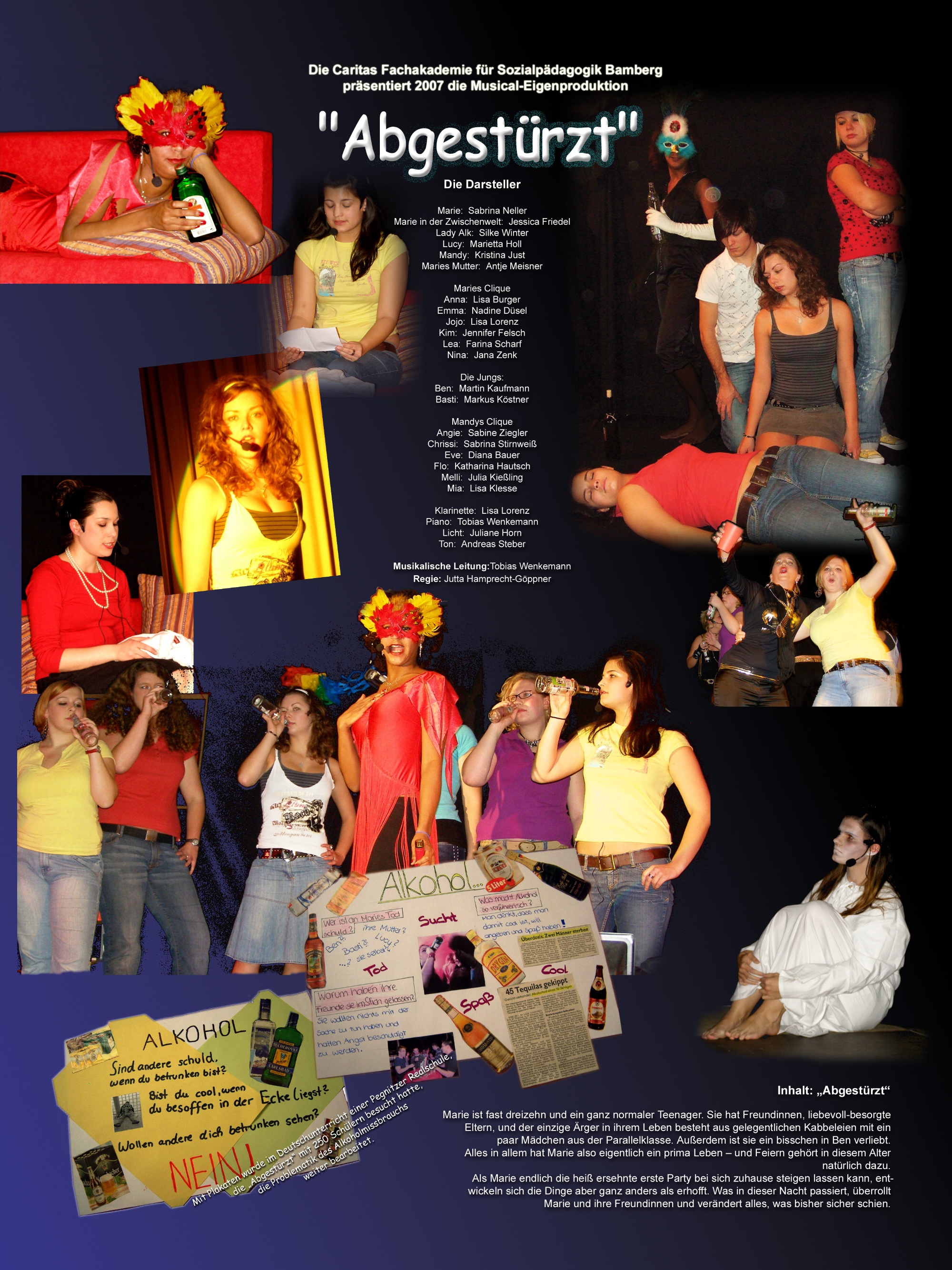 Poster zum Musical 'Abgestürzt'