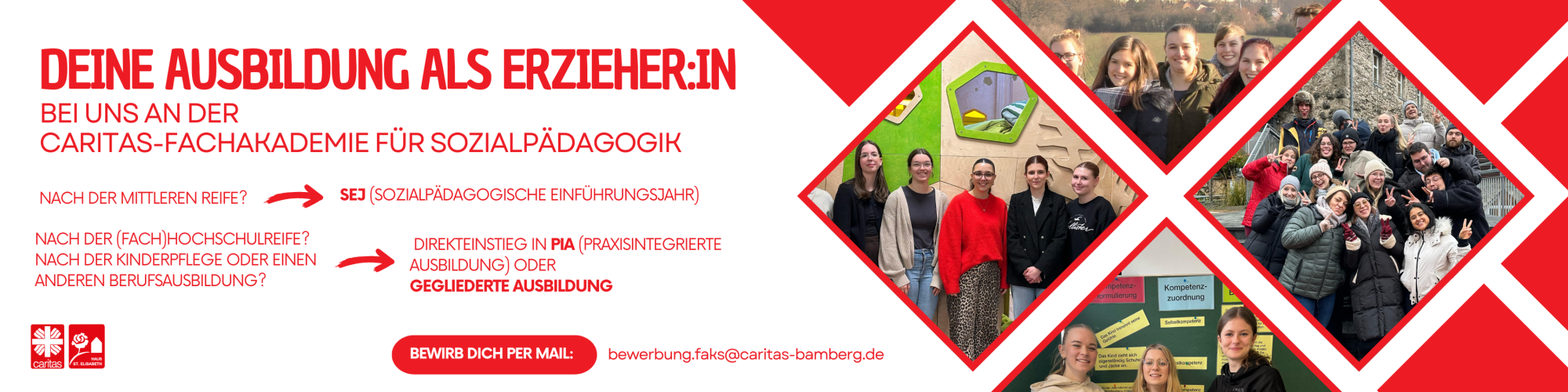 Kopfgrafik in der Homepage der Caritas Fachakademie für Sozialpädagogik Bamberg