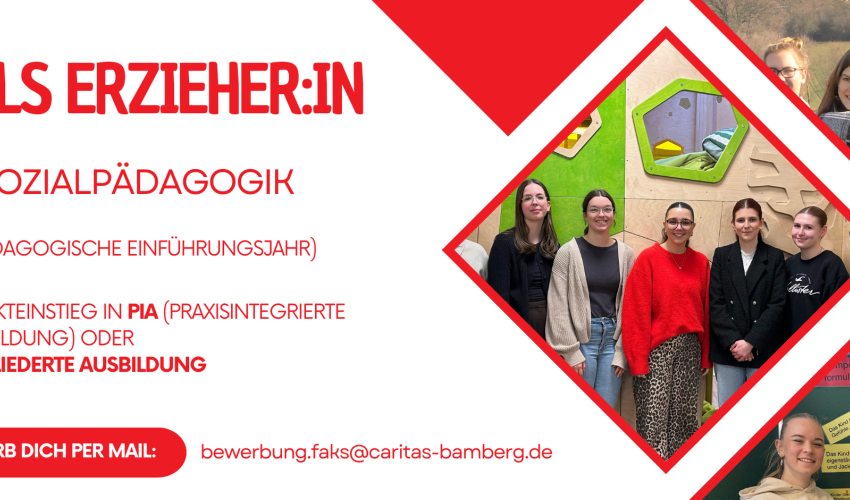 Kopfgrafik in der Homepage der Caritas Fachakademie für Sozialpädagogik Bamberg