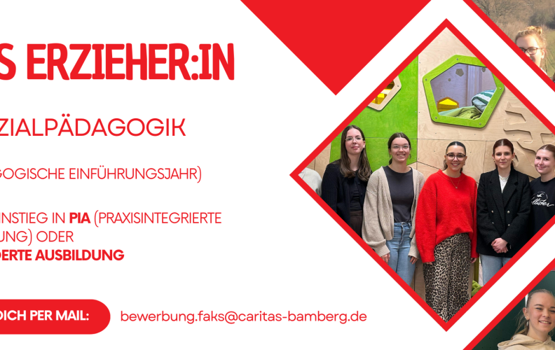 Kopfgrafik in der Homepage der Caritas Fachakademie für Sozialpädagogik Bamberg